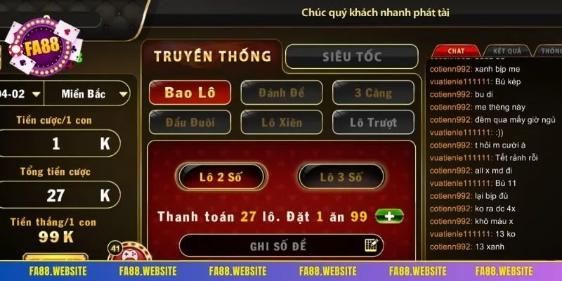 Giới thiệu về sảnh game xổ số Fa88